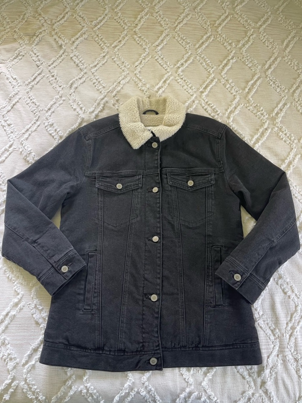 Hollister Faux Shearling Denim Jacket